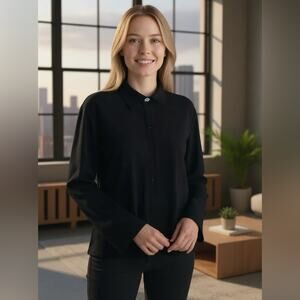 Valentino Elegant Black Cashmere Wool Blend Blazer Top Size 10 / 44